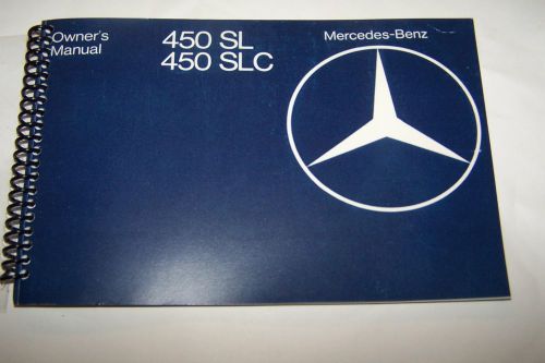 1977 mercedes 450sl 450slc owners manual w107 parts service 450 sl reprint