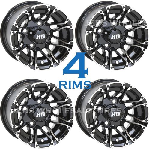 Four 10x7 4/4 sti aluminum golf cart rim wheel hd3 gbmf for ezgo clubcar yamaha