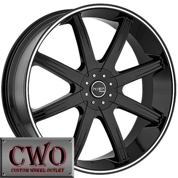 22 black incubus empire rims 6x139.7 6 lug yukon tahoe escalade suburban chevy