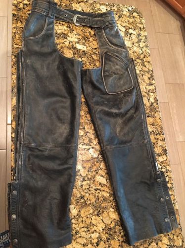 Men&#039;s medium harley davidson billings distressed vintage leather chaps