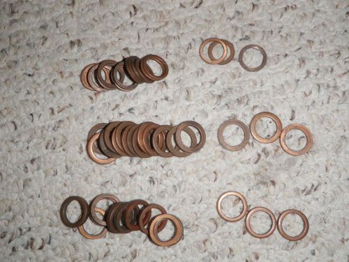 Solid copper champion spark plug gaskets,  3 thicknesses sprint midget rod