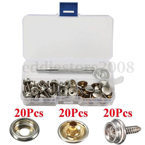 60x 5/8&#039;&#039; boat cover canopy fittings snap fastener canvas sockets screw tools