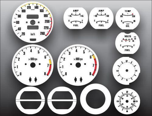 White face gauge kit fits 1970-1976 nissan 240z 260z 280z manual metric kph kmh