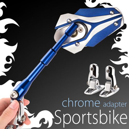 Vawik mirror model viper blue for chrome adapter for kawasaki zx-6 /r &#039;00 -&#039;11