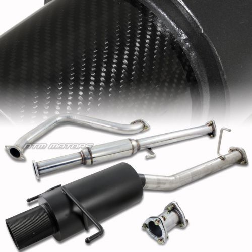 For 97-01 honda prelude 4&#034; carbon fiber tip black muffler catback exhaust system