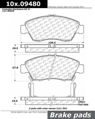 Centric 106.09480 brake pad or shoe, front