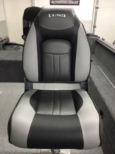 New! 2017 lund standard seat - new - grey &amp; black - fishing boat seat