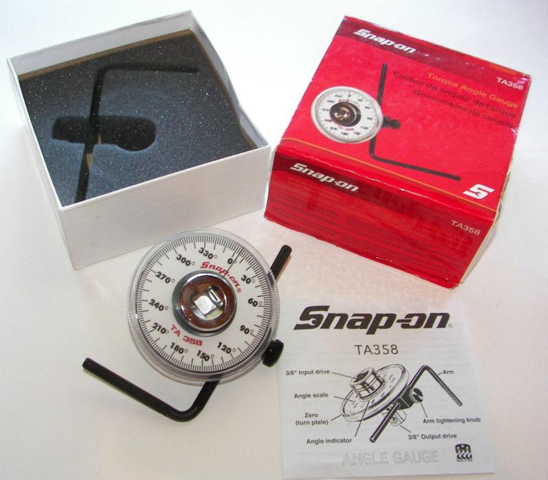 Snap-on ta358 torque angle gauge 3/8" female square input dr & 3/8" male output