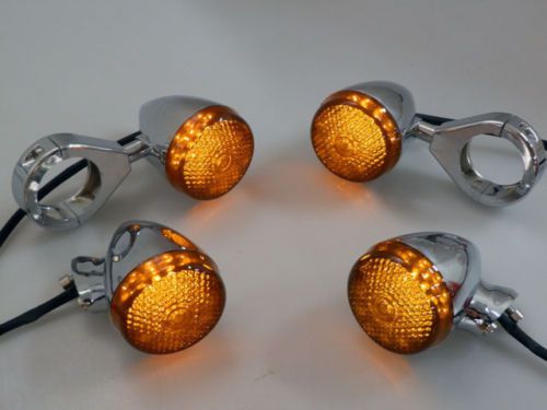 Chrome/smoke motorcycle front &amp; rear 41mm turn signal light for metric bikes