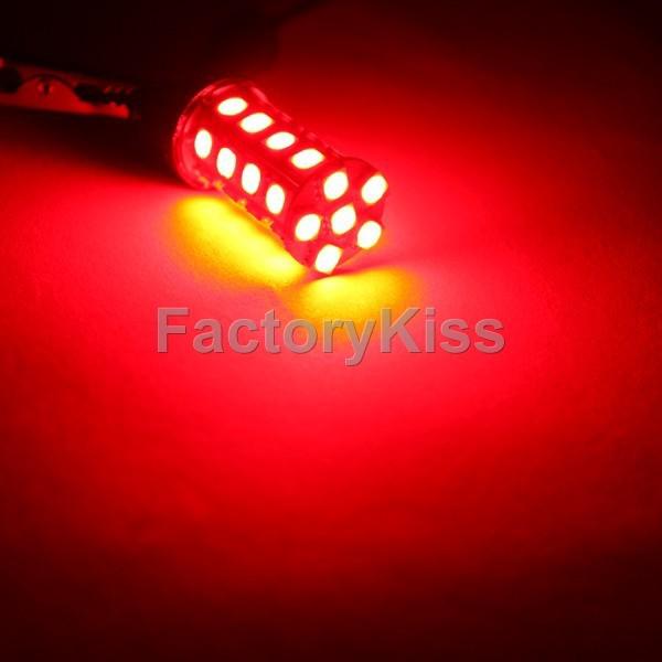 Smf 2 x car bulbs 3157 30-led 5050 smd red turn/tail light #351