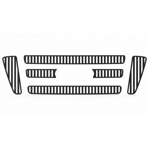 Ford f150 04-08 bar-style black vertical billet front metal grille trim cover