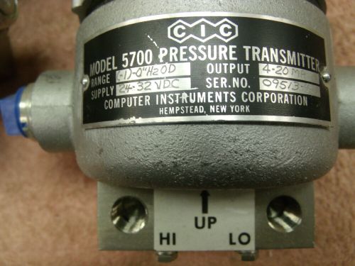 Cic pressure transmitter model 5700 (-1) -0 h20d 24-32 vdc