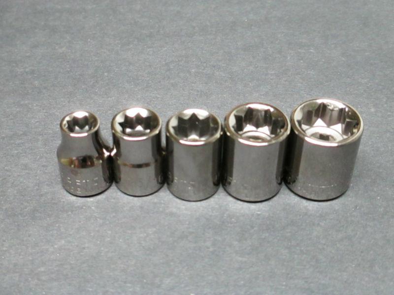 Made in usa craftsman 8 point sockets set of 5 3/8" drive 1/4-1/2"