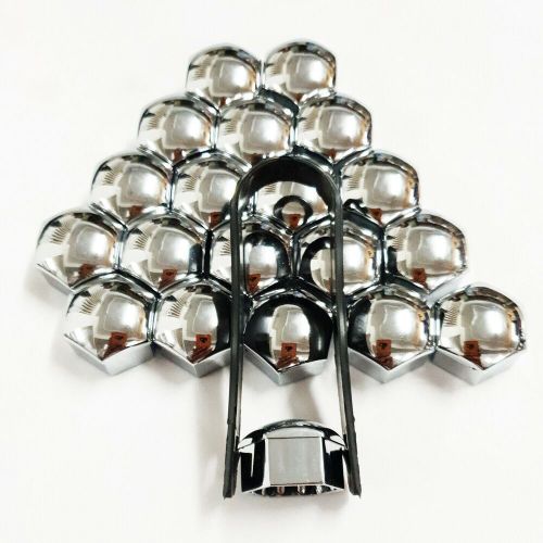 Easy to fit chrome silver wheel nut cap bolt covers 20pcs for 19mm car wheels