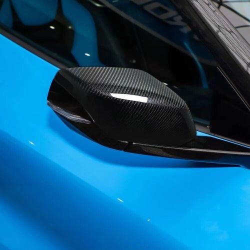 For chevrolet corvette c8 z06 dry carbon fiber mirror covers cap