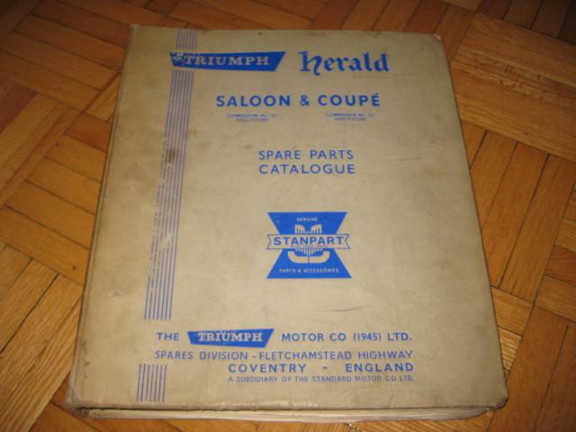 Vintage triumph herald saloon & coupe spare parts catalogue manual