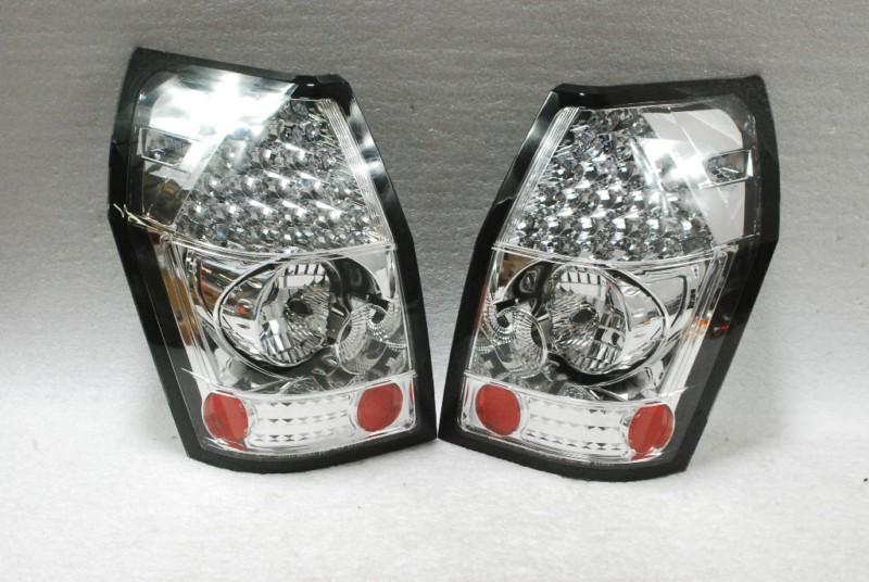 05-08 dodge magnum full led chrome clear tail brake lights lamps left+right pair