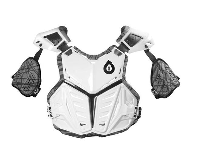 Sixsixone prodigy camber motocross dirt bike chest protector white large