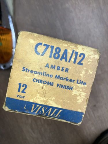 Vintage visall clearance marker lights # 718a  amber lens 12 volt / nos