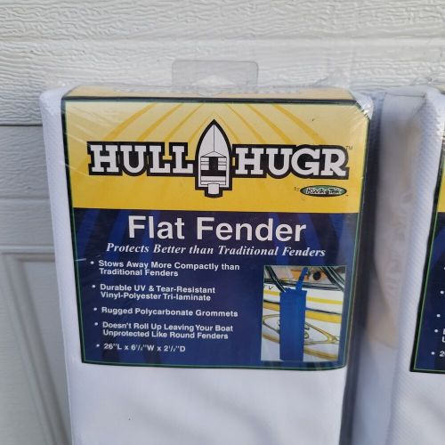 Hull hugr kwik tek hh-1w flat fender boat hugger bumpers large white new