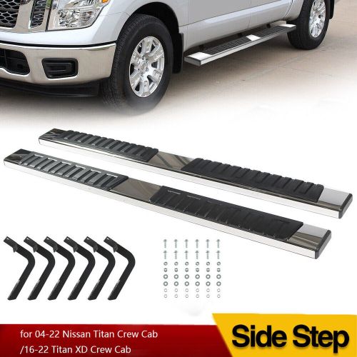 For 2004-2023 nissan titan crew cab 6&#034; running boards nerf bar pickup nerf bars