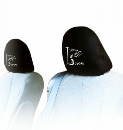 Car truck suv seat headrest cover embroidery live laugh love new uni size black