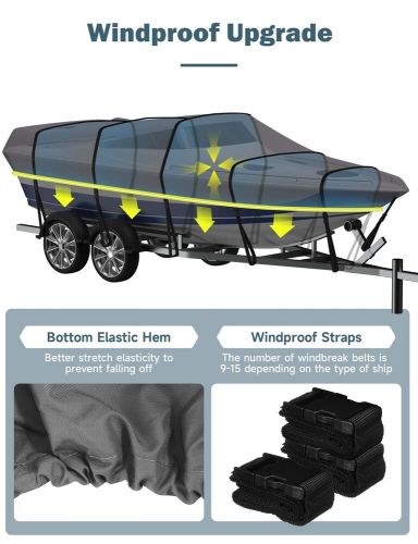 Boat cover with motor cover 600d solution-dyed polyester waterproof trailerable