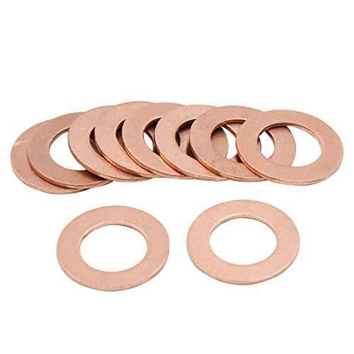 X autohaux 12mm inner dia copper crush washers flat car sealing gaskets plate...