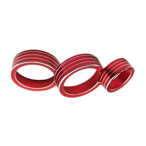 3pcs air ac knob control volume red cover rings trim for xv forester 202373-