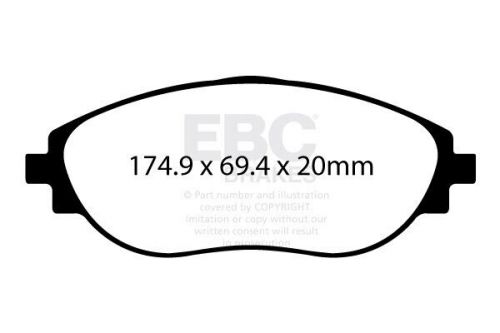 Front ebc rpx brake pads for s3 8v mk3, leon cupra 5f mk3, golf mk7 r