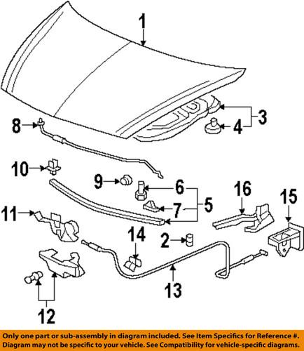 Honda oem 74125slna00 hood-latch cover