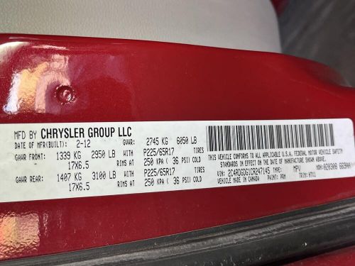 Used seat fits: 2012 dodge caravan seat rear grade a