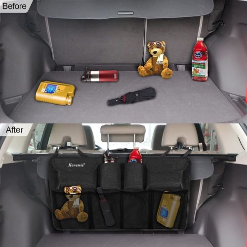 Car trunk organizer and storage, backseat hanging organizer, super capacity, ...