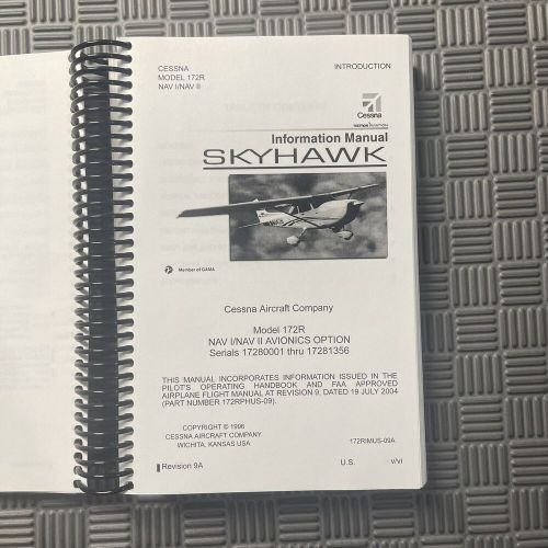 Cessna 172r nav i/ nav ii skyhawk information manual 2016 textron aviation