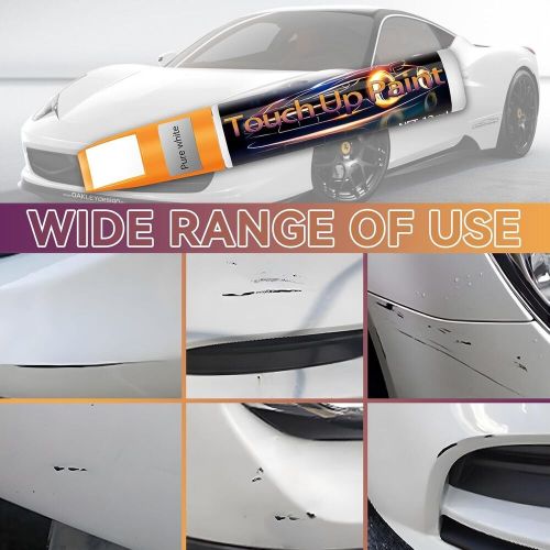 White touch up paint repair kit universal for car chips nicks diy repair 2in1