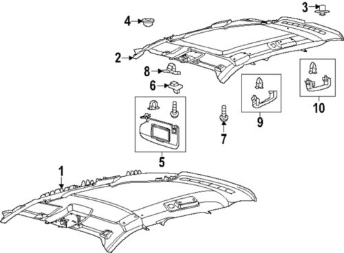 2020 ford escape sun visor assembly- right side lj6z-7804104-aa