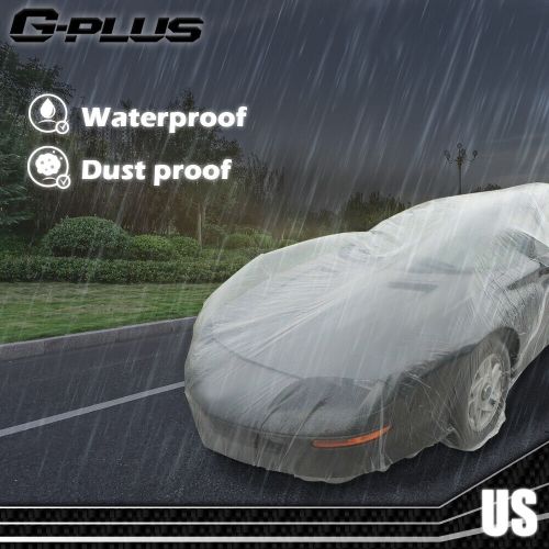 Clear plastic disposable car cover temporary universal garage rain dust 2 pack