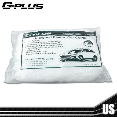 Clear Plastic Disposable Car Cover Temporary Universal Garage Rain Dust 2 Pack, US $14.96, image 3
