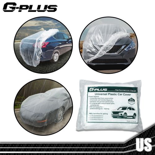 Clear Plastic Disposable Car Cover Temporary Universal Garage Rain Dust 2 Pack, US $14.96, image 4