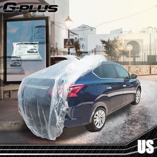 Clear Plastic Disposable Car Cover Temporary Universal Garage Rain Dust 2 Pack, US $14.96, image 8