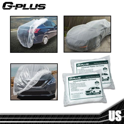 Clear Plastic Disposable Car Cover Temporary Universal Garage Rain Dust 2 Pack, US $14.96, image 9