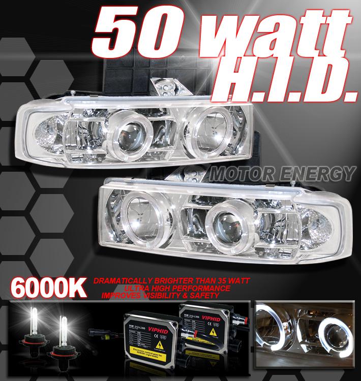 95-04 astro van safari halo projector headlight+50w hid