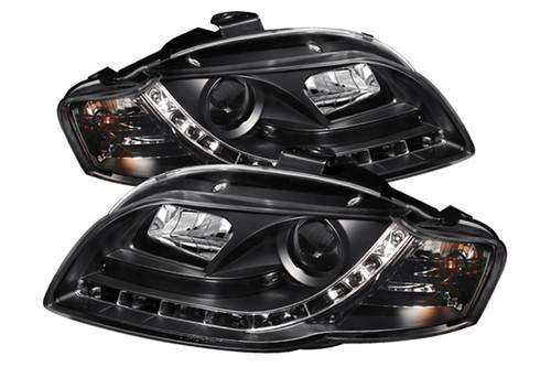 Spyder aa405drl black clear projector headlights head light w leds drl