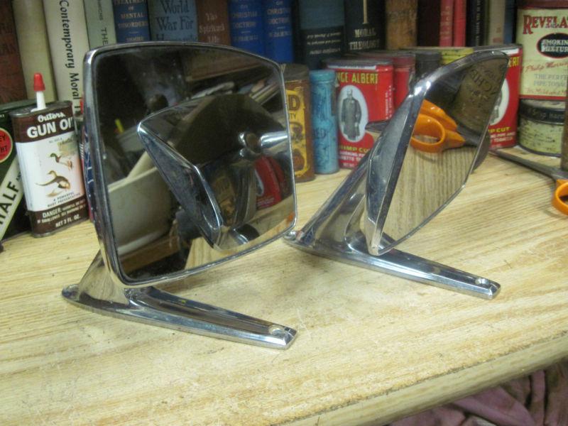 Pair lot 2 1967 ford mustamg left & right side mirros d3tb 17743 da crome finish