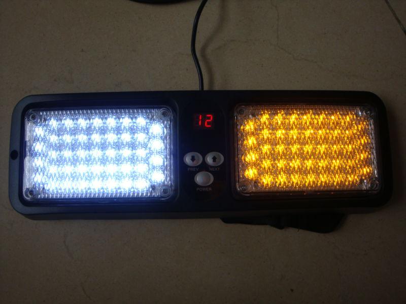 Car 12v 86 led 43 led car truck strobe emergency lights bright visor amber white