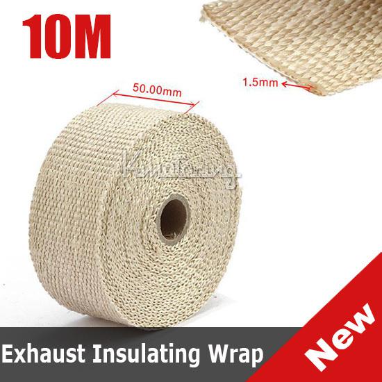 New 10m fiberglass exhaust header pipe tape wrap insulation increase horsepower