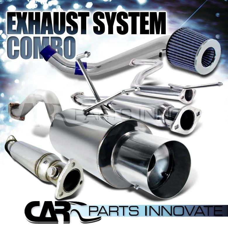 92-95 civic 2/4dr sohc cold air intake+turbine filter+catback exhaust system
