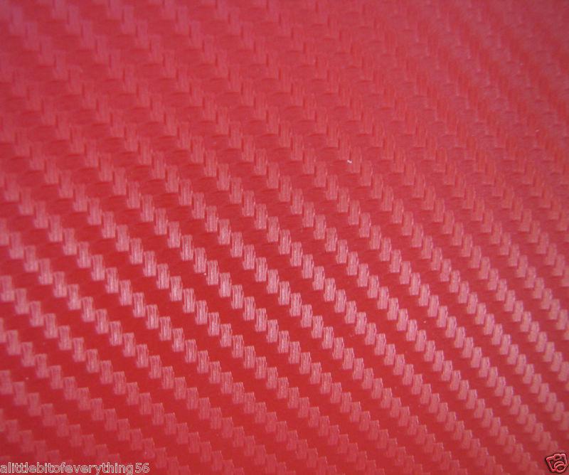 Carbon fiber vinyl wrap 3d red 24" x 60" bubble free air release