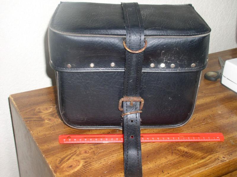 Black leather saddlebag