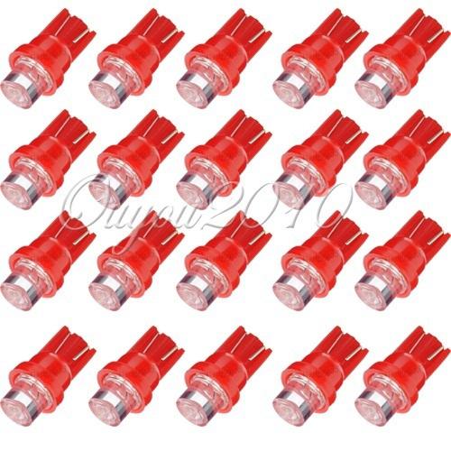 50pcs t10 w5w 158 168 194 501 red led car auto side wedge light bulb lamp 12v us